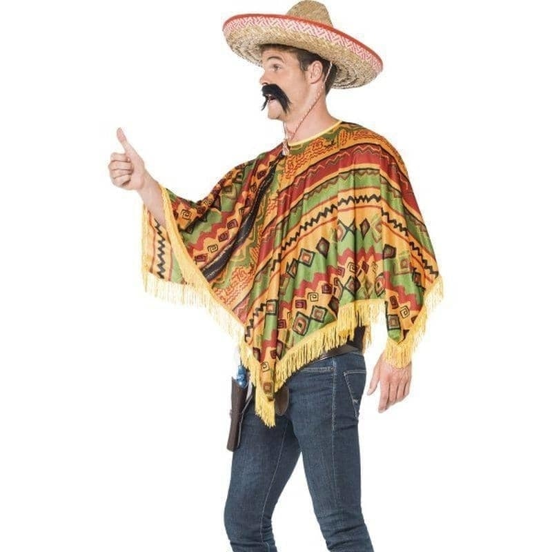 Poncho & Moustache Adult Yellow with Red_3 