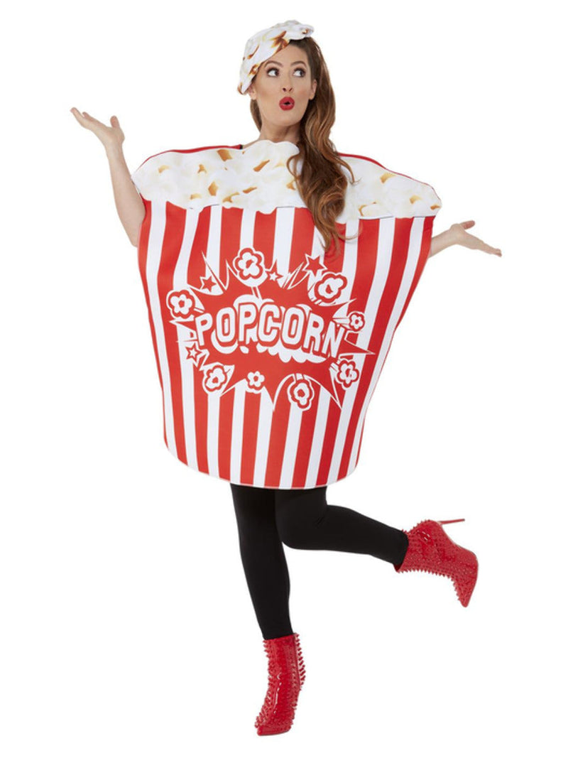 Popcorn Costume Adult Red White All In One