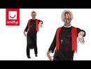 Zombie High Priest Mens Costume Black Blood Stained Tunic and Cross Necklace