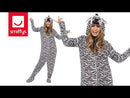 Zebra Costume Adult Black White Jumpsuit