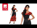 Flamenco Senorita Costume Adult Black Dress with Headpiece