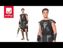 Dark Gladiator Costume Adult Black Tunic Cape Armcuffs