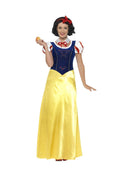 Princess Snow Costume Adult Yellow and Blue Dress White Collar and Red Headband