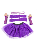 Purple Tutu with Necklace Legwarmers and Fishnet Gloves 1