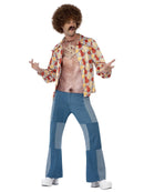 Realistic 70s Hairy Chest Sleeveless Top Adult Pink