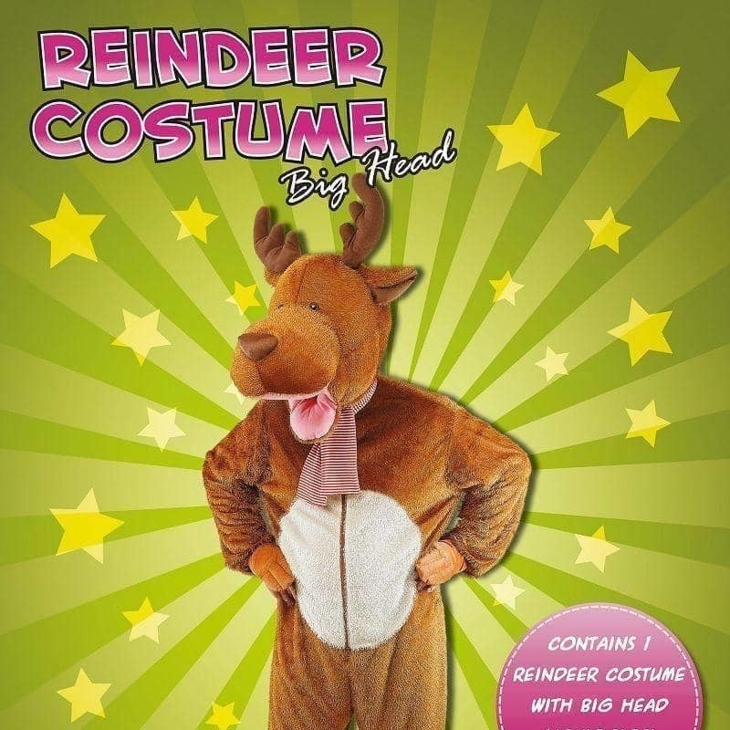 Reindeer Moose Costume Big Head Adult Unisex_2 