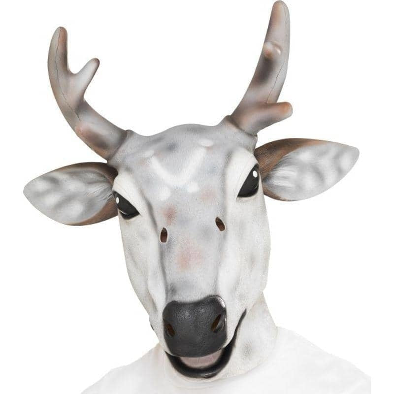 Reindeer Stag Latex Mask Adult White_1 sm-41050