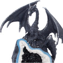 Midnight Custodian Light Up Dragon Figurine Geode 20.5cm 5