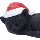 Merry Whiskers Sleeping Black Cat in Santa Hat 9.5cm 5
