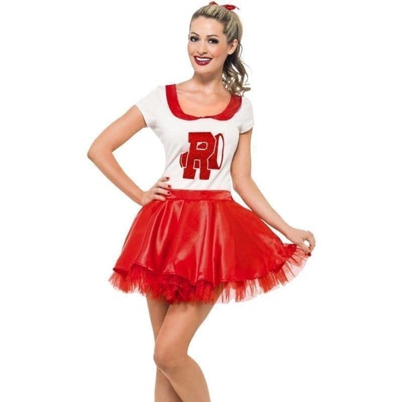 Sandy Cheerleader Costume Adult White Red_1 sm-25873M