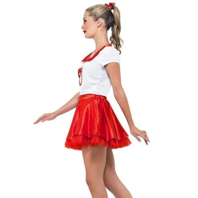 Sandy Cheerleader Costume Adult White Red_3 