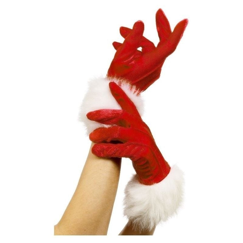 Santa Gloves Adult Red_2 
