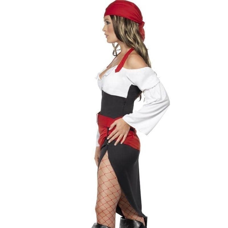 Sassy Pirate Wench Costume With Skirt Adult Black Red White_3 sm-33356S