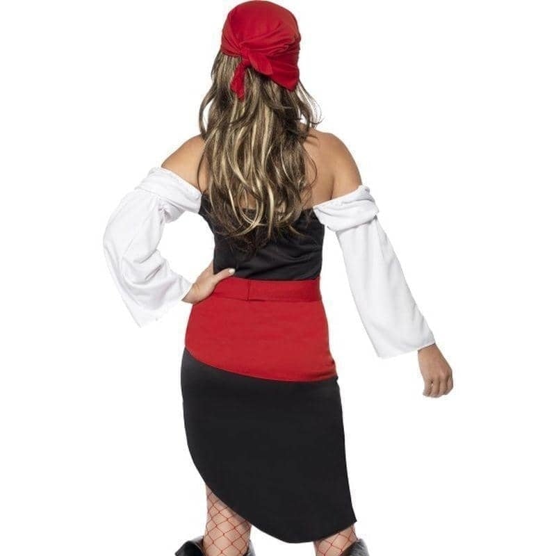 Sassy Pirate Wench Costume With Skirt Adult Black Red White_2 sm-33356L