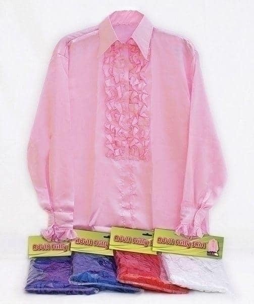 Satin Ruffle Shirt (Various Colours) Mens Costume_1 AC585