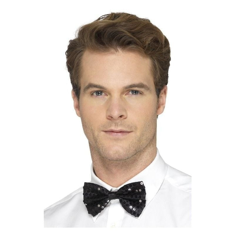 Sequin Bow Tie Adult Black_2 