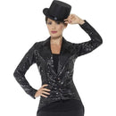 Sequin Tailcoat Jacket Ladies Adult Black_1 sm-46959m