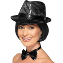 Sequin Trilby Hat Adult Black_1 sm-44711