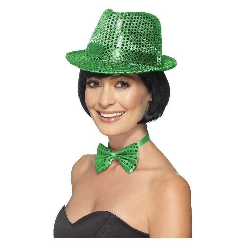 Sequin Trilby Hat Adult Green_2 