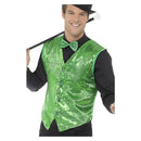 Sequin Waistcoat Adult Green_2 sm-43131m
