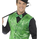 Sequin Waistcoat Adult Green_1 sm-43131l