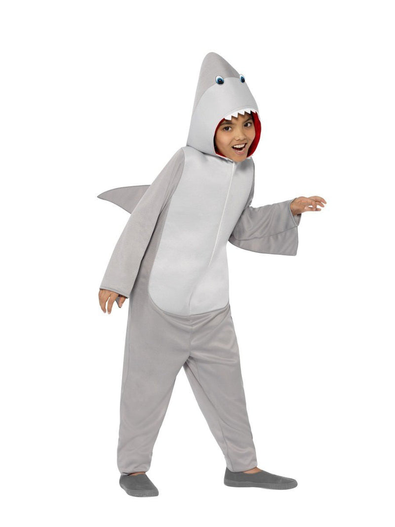 Shark Costume Kids Grey Hooded Jumpsuit