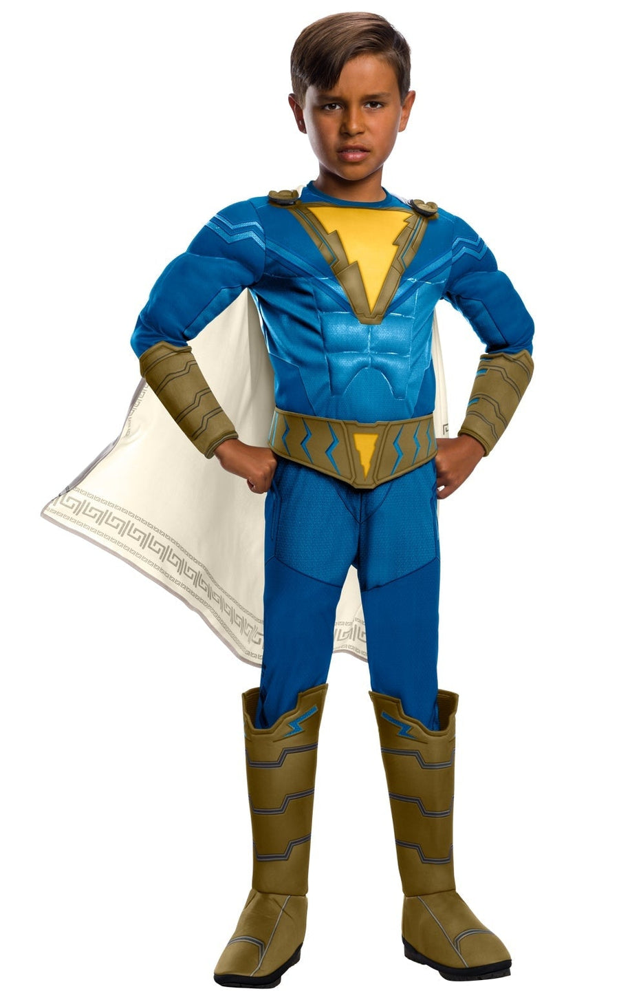Shazam Freddy Freeman Muscle Blue Jumpsuit Boys Costume Shazam Freddy Freeman Muscle Blue Jumpsuit Boys Costume