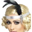 Silver Satin Charleston Headband Adult_2 