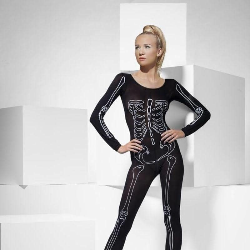 Skeleton Print Bodysuit Adult Black_1 sm-43572