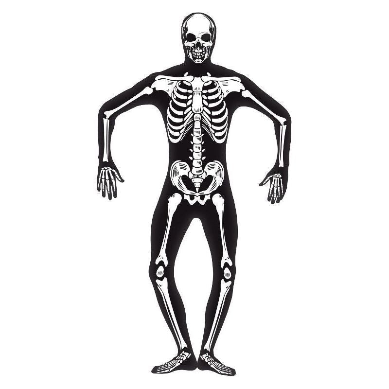 Skeleton Second Skin Costume Adult Black White_4 