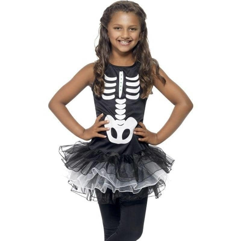 Skeleton Tutu Costume Kids Black White_1 sm-43029L