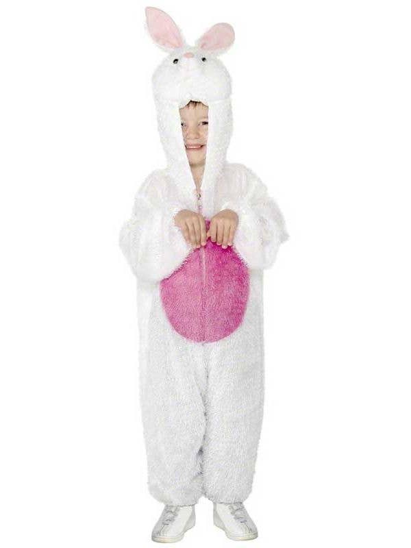 Bunny Costume Kids White Jumpsuit with Hood
