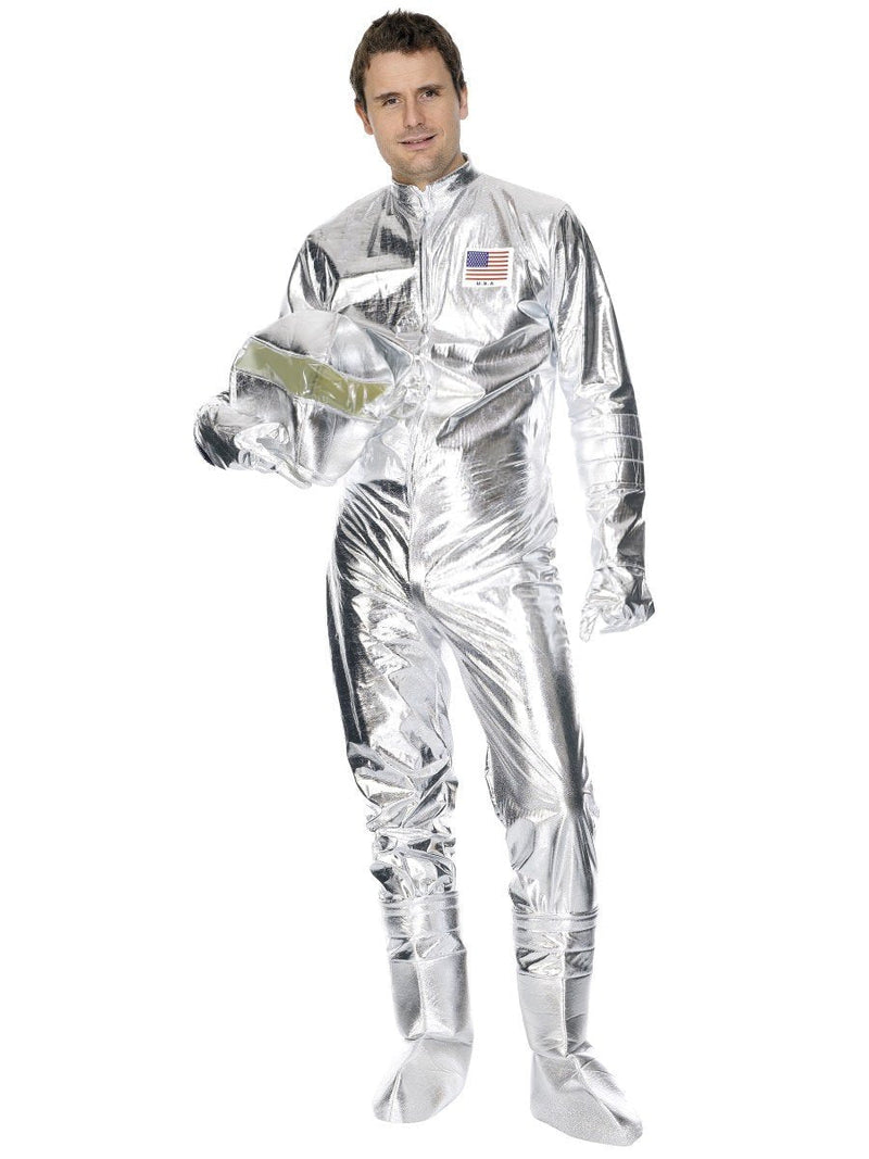 Spaceman Costume Adult Silver Jumpsuit