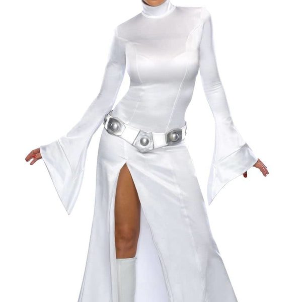 open lace back dress Princess Leia Adult Costume and Wig Star Wars New Hope