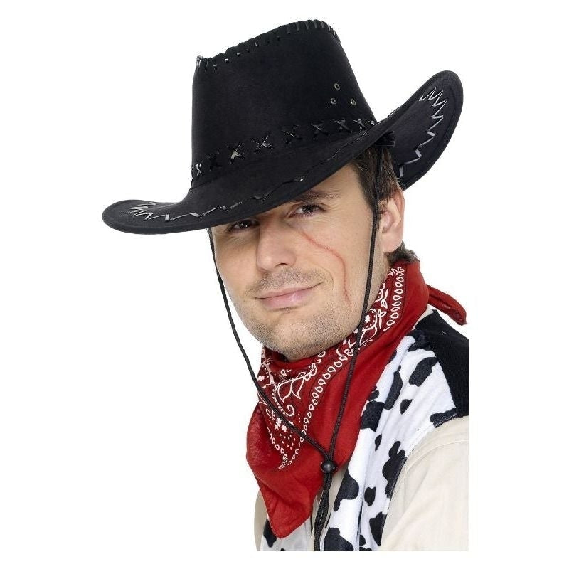 Suede Look Cowboy Hat Adult Black_2 