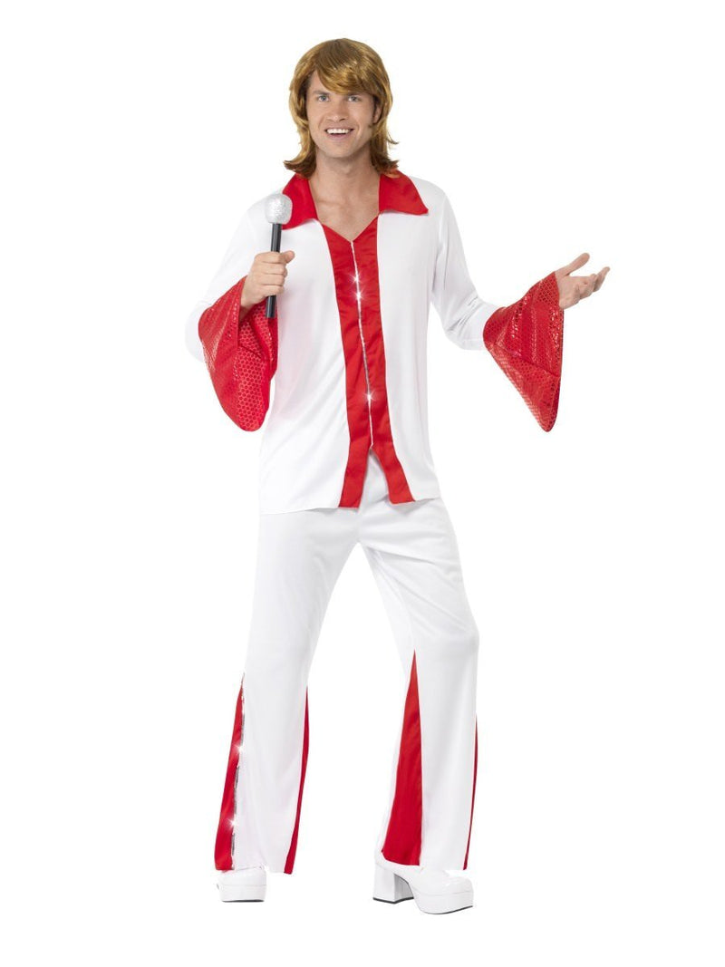 Super Trooper Male Adult White Red Disco Costume