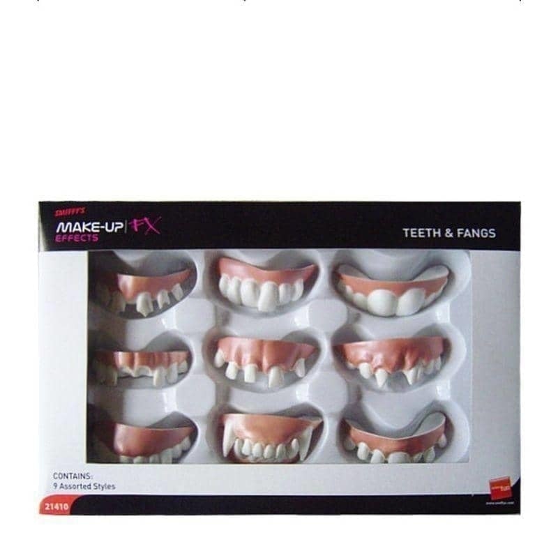 Teeth and Fangs Assorted Styles Adult White Teeth and Fangs Assorted Styles Adult White