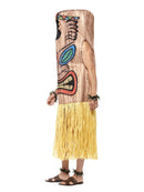 Tiki Totem Costume Adult Brown Tabard with Attached Yellow Skirt Wrist and Ankle Cuffs