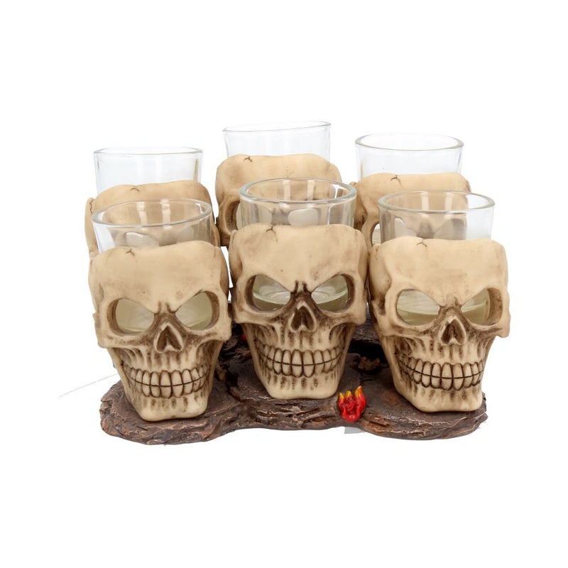 Six Shooter Skulls Skull Shot Glass Set 10cm of 6