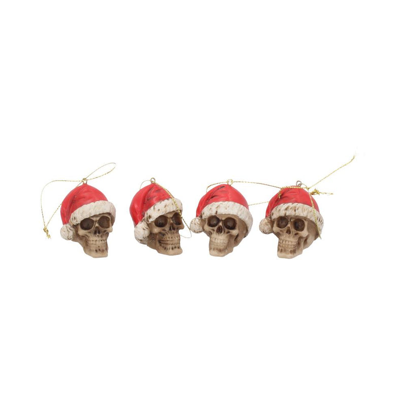 Set of Twelve Silent Night Skull Baubles Bauble 4.3cm 12