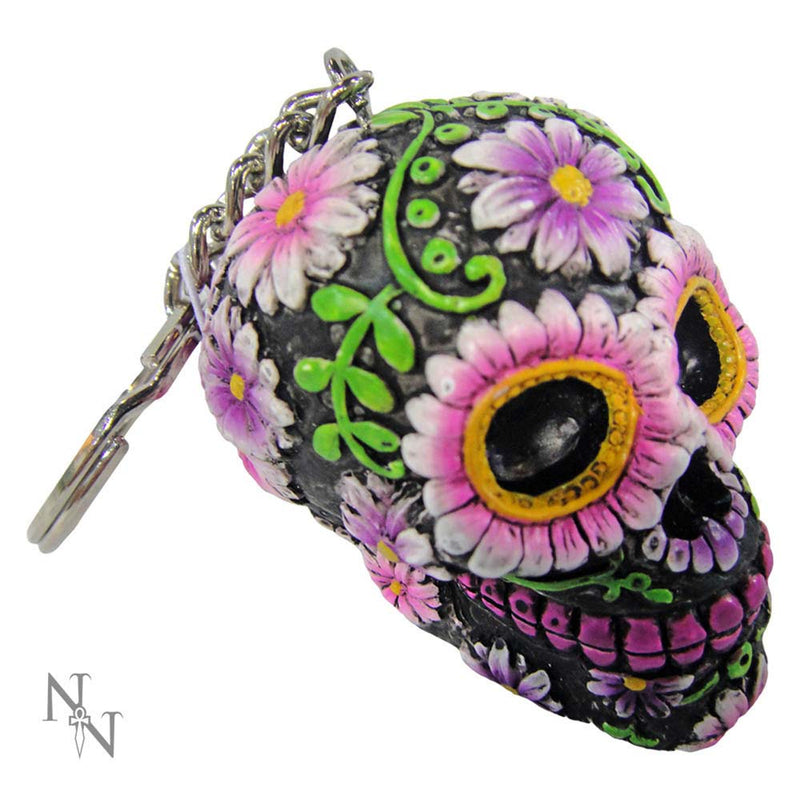 Pack of 6 Sugar Petal Day the Dead Skull Keyrings 6cm