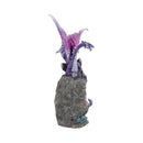 Amethyst Custodian Fantasy Purple Dragon Sitting On a Geode 22cm 4