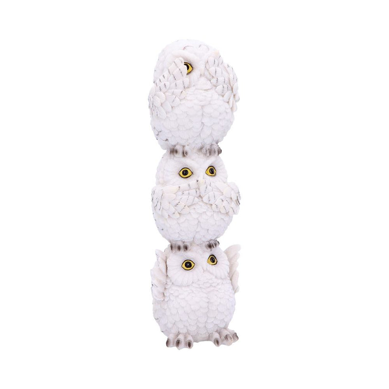 Wisest Totem Three Wise White Owls Ornament 20cm