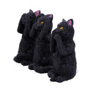Three Wise Felines Black Cat Figures 8.5cm 2