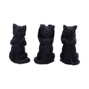 Three Wise Felines Black Cat Figures 8.5cm 3