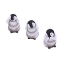 See No Hear Speak Evil Emperor Penguin Chick Figurines Three Wise Penguins 8.7cm