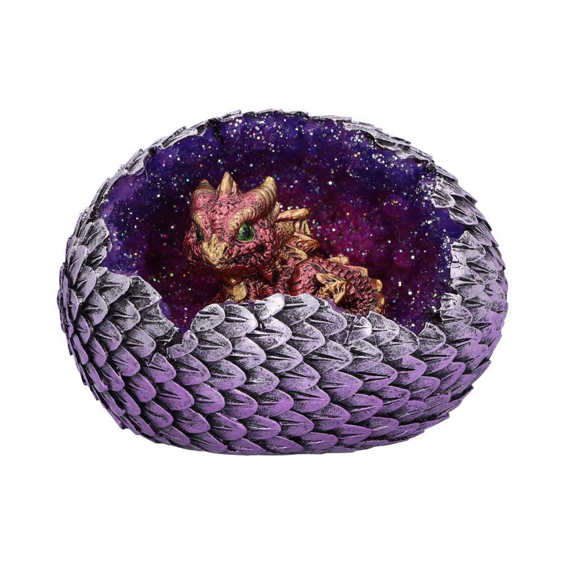 Red Geode Home Glittering Hatchling and Egg Figurine 10.7cm