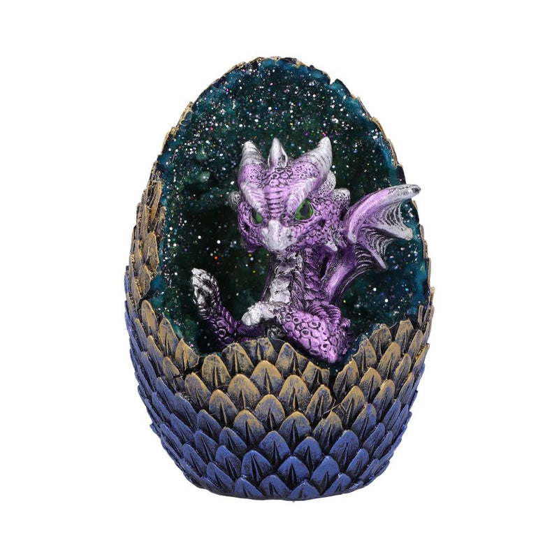 Purple Geode Home Glittering Hatchling and Egg Figurine 10.7cm