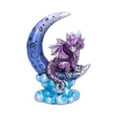 Metallic Purple Crescent Creature Moon Dragon Figurine 11.5cm