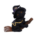 Tabitha Small Witches Familiar Black Cat and Broomstick Figurine 11cm